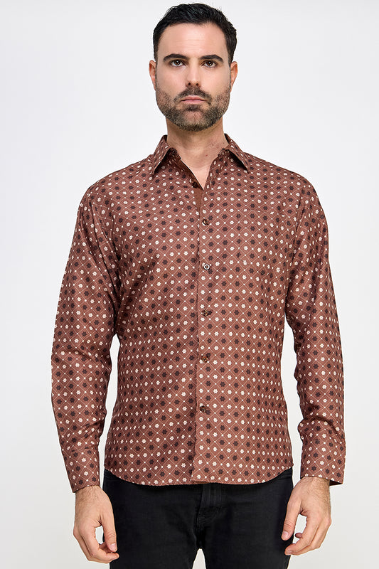 Men's Graphic Casual Snap Button Shirts (S-XXL / 1-2-2-2-1) 8 PCS