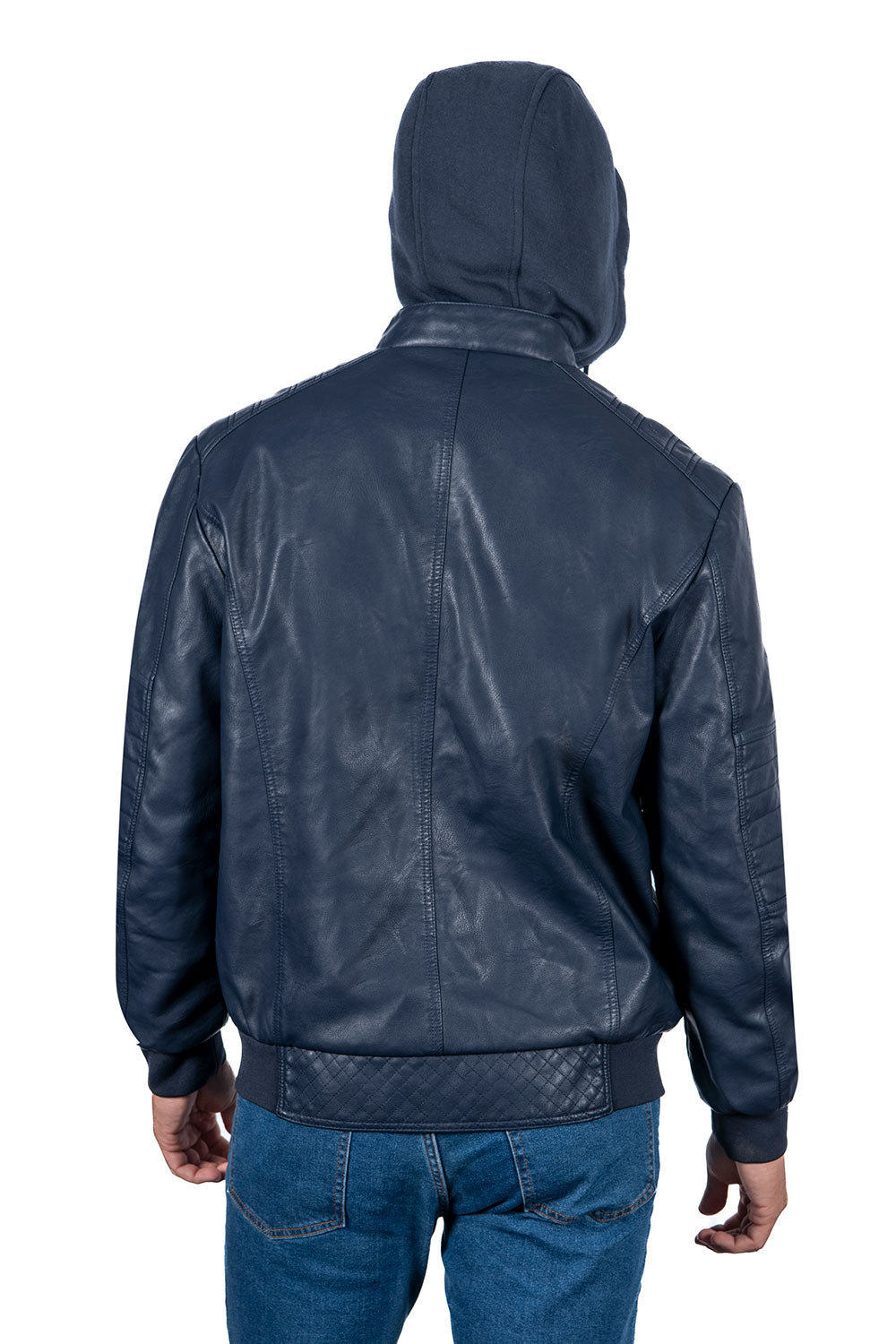Men's PU Leather Hoodie Jackets (S-M-L-XL-XXL / 4-6-7-4-3) 24 PCS