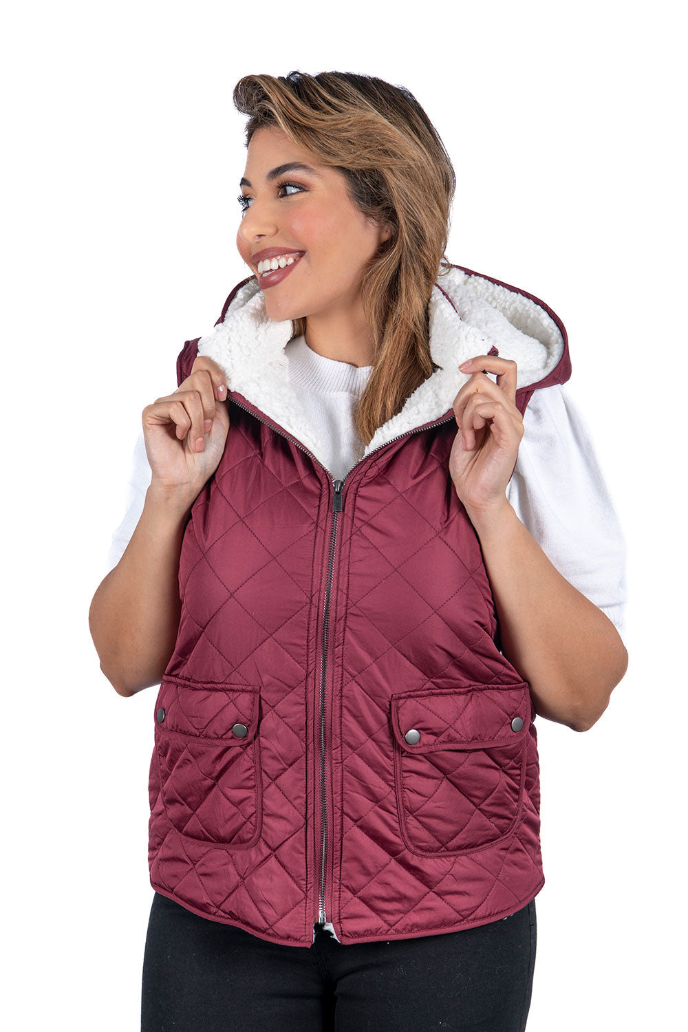 Women's Fur Hooded Vests (S-M-L-XL / 6-12-12-6) 36 pcs