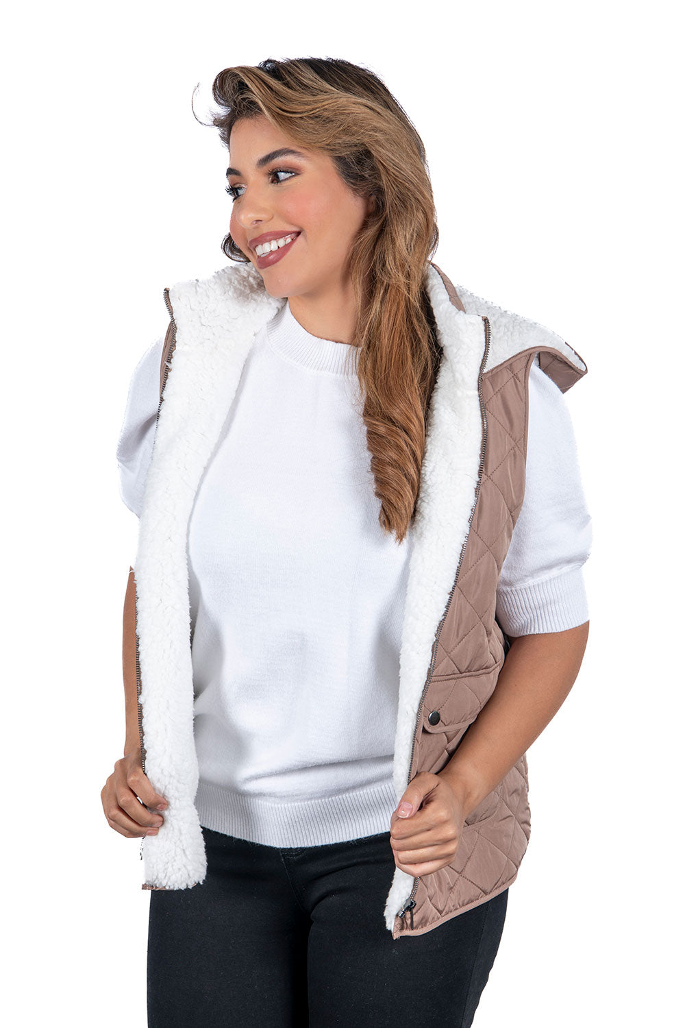 Women's Fur Hooded Vests (S-M-L-XL / 6-12-12-6) 36 pcs