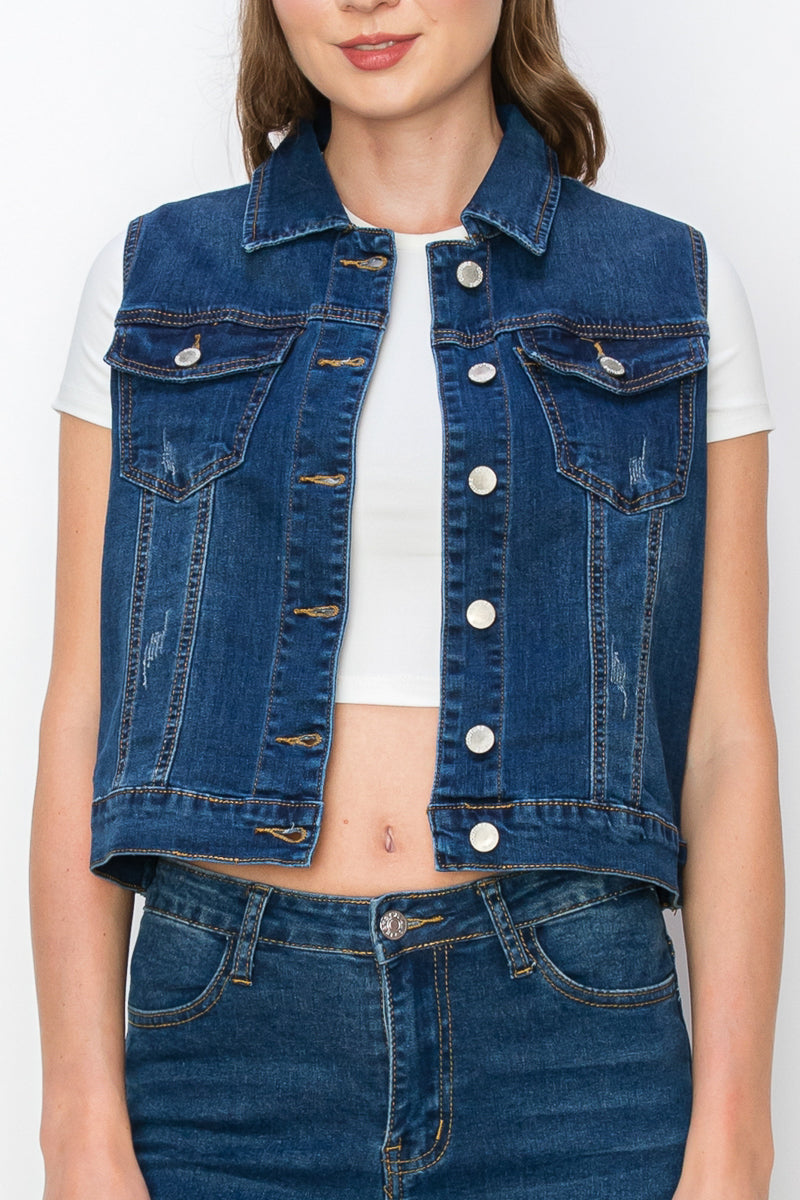 Women's Casual Denim Vest (S-M-L-XL / 2-4-4-2) 12 pcs