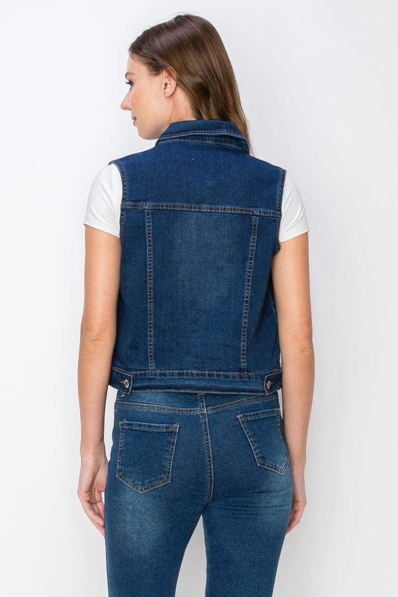 Women's Casual Denim Vest (S-M-L-XL / 2-4-4-2) 12 pcs