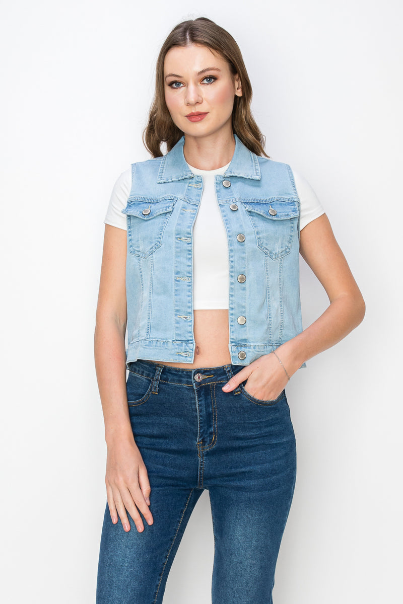 Women's Casual Denim Vest (S-M-L-XL / 2-4-4-2) 12 pcs