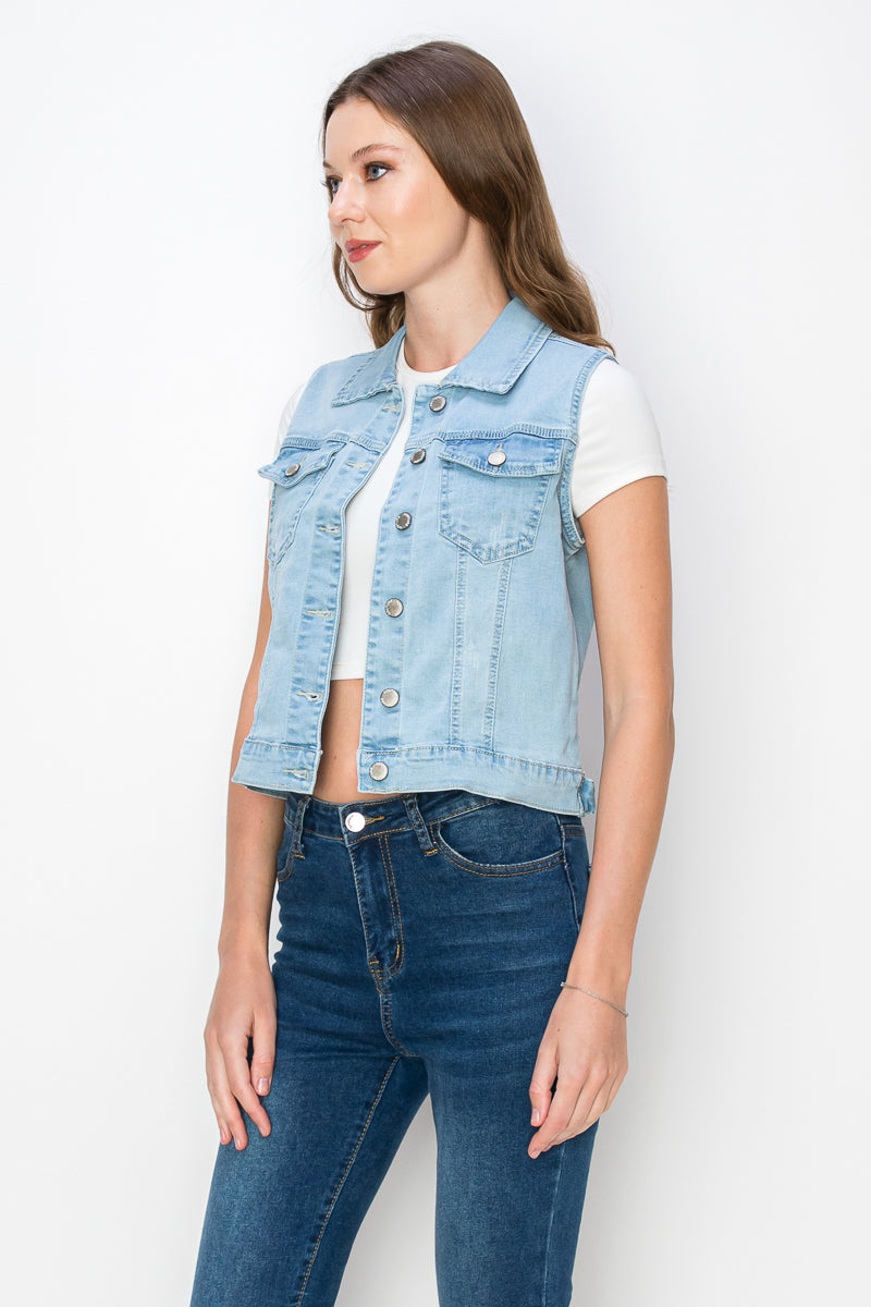 Women's Casual Denim Vest (S-M-L-XL / 2-4-4-2) 12 pcs