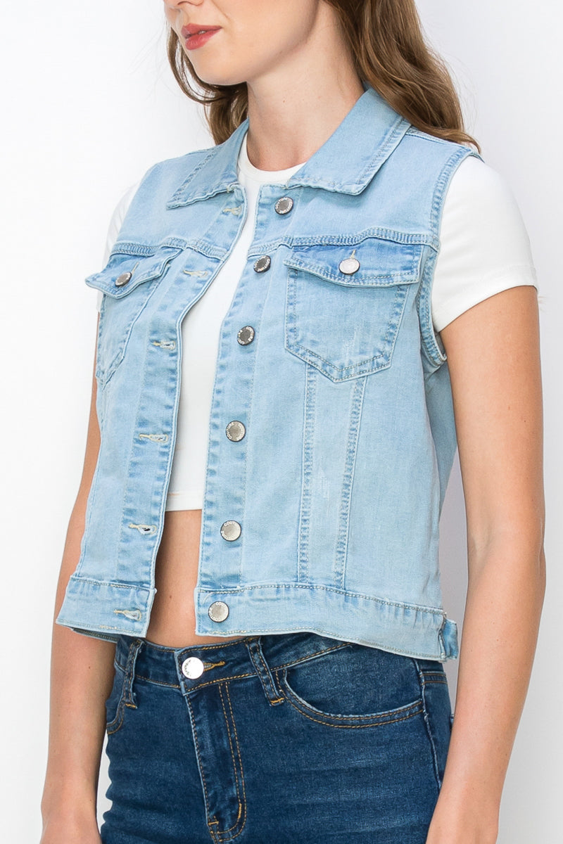 Women's Casual Denim Vest (S-M-L-XL / 2-4-4-2) 12 pcs