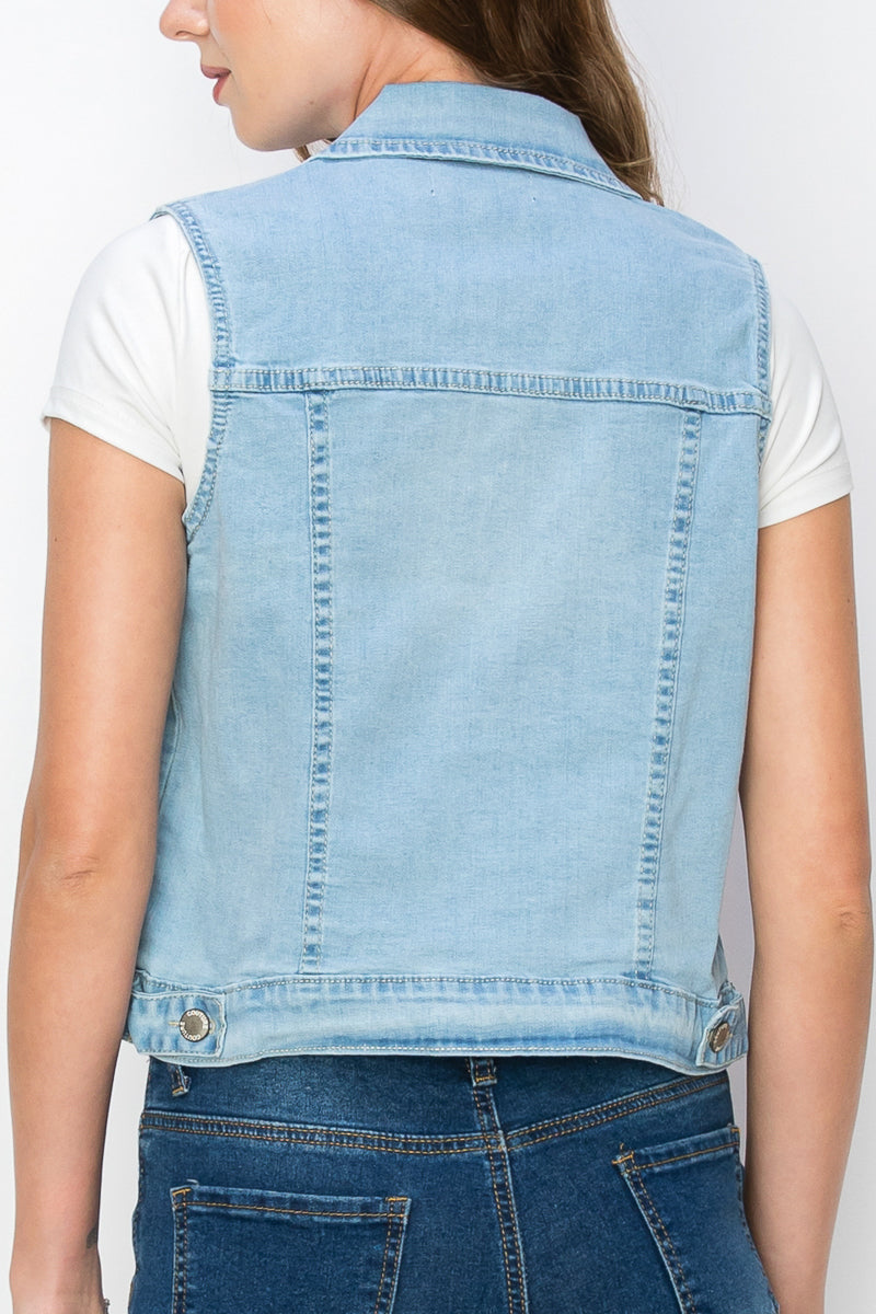 Women's Casual Denim Vest (S-M-L-XL / 2-4-4-2) 12 pcs