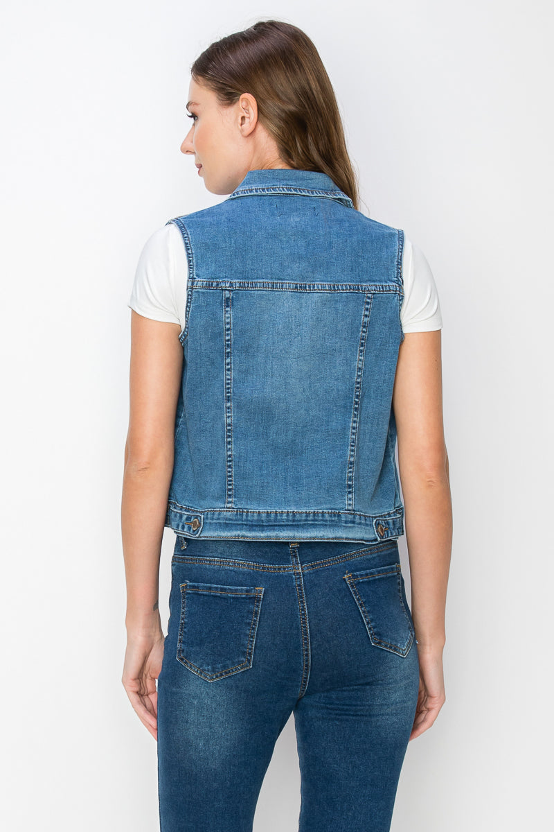 Women's Casual Denim Vest (S-M-L-XL / 2-4-4-2) 12 pcs