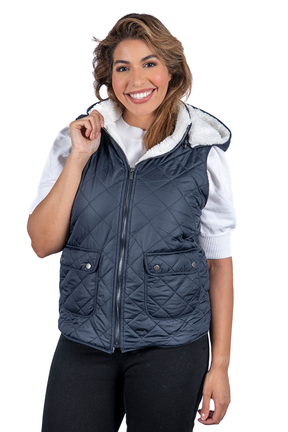 Women's Fur Hooded Vests (S-M-L-XL / 6-12-12-6) 36 pcs