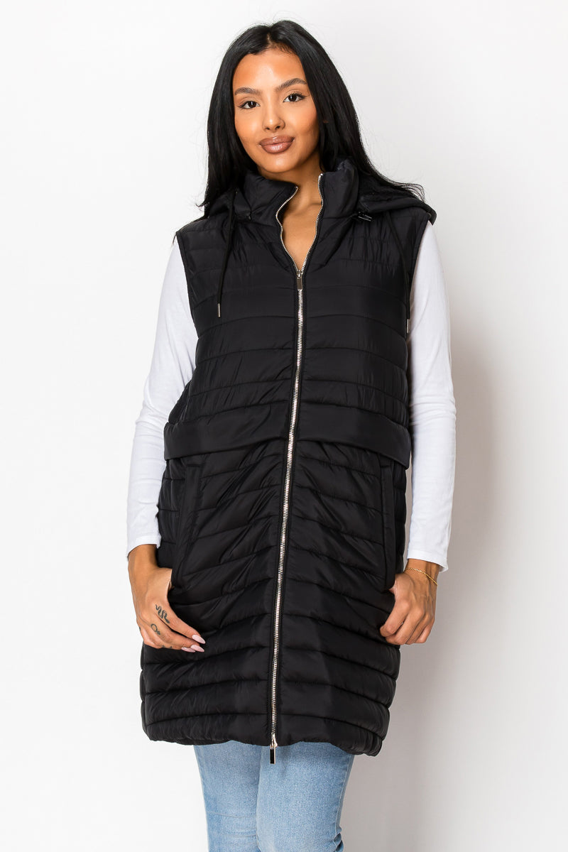 Women's long Vest with Hoody Jacket (S-M-L-XL-2XL / 2-4-3-2-1) 12 pcs