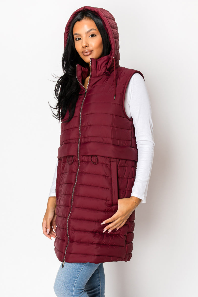 Women's long Vest with Hoody Jacket (S-M-L-XL-2XL / 2-4-3-2-1) 12 pcs