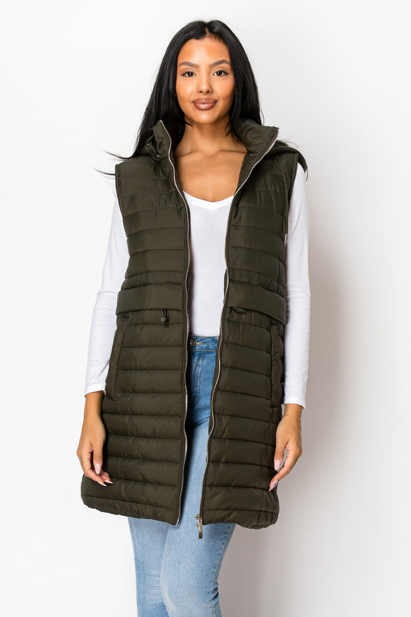 Women's long Vest with Hoody Jacket (S-M-L-XL-2XL / 2-4-3-2-1) 12 pcs