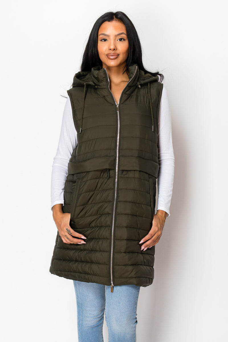 Women's long Vest with Hoody Jacket (S-M-L-XL-2XL / 2-4-3-2-1) 12 pcs